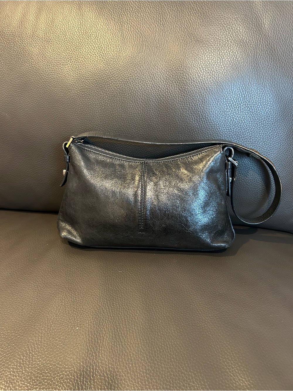 Francesco Biasia small Black Leather Shoulder Bag - Classic Women's Handbag